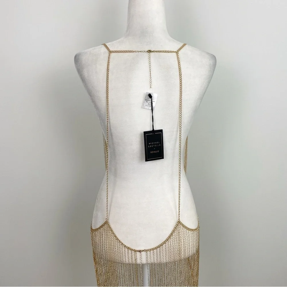Michael Costello x REVOLVE Zayd Chain Dress in Gold - Picture 5 of 7